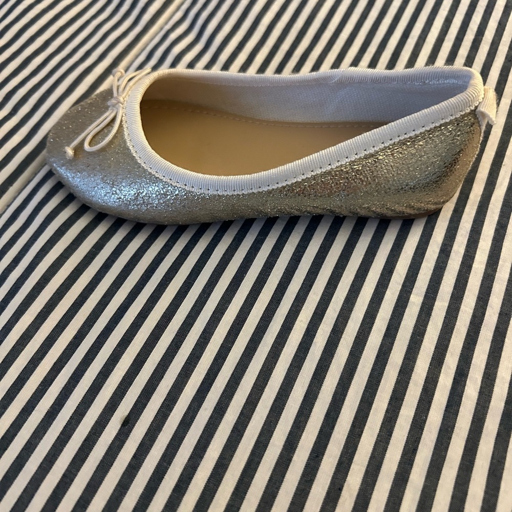Crewcuts Shimmery Gold Flats with Bow Detail